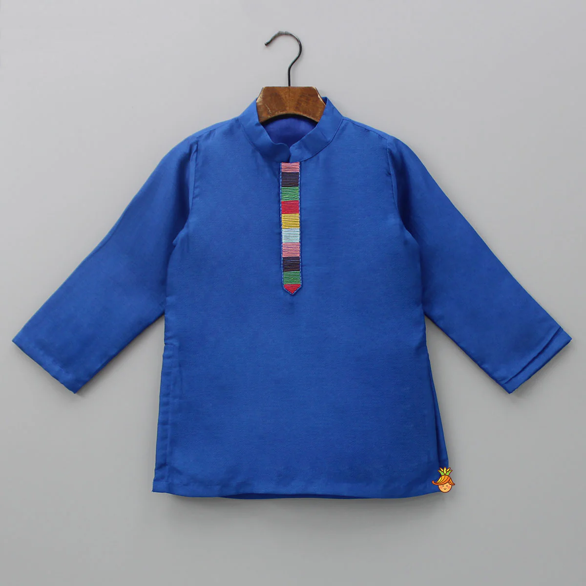 Blue Embroidered Jacket With Kurta And Pyjama - Image 4