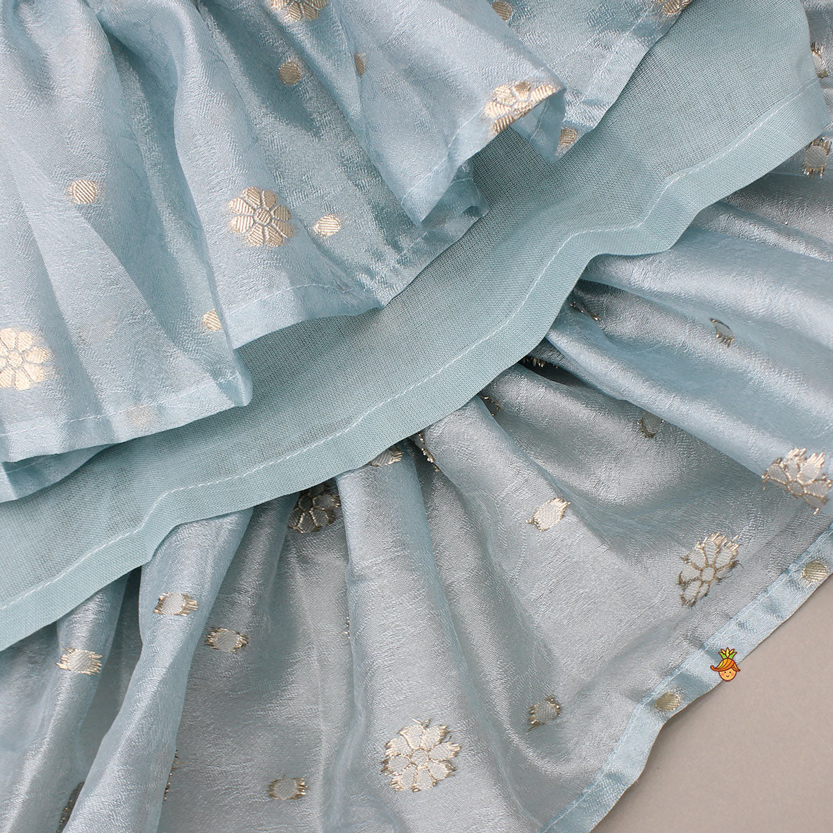 Blue Halter Neck Embroidered Kurti - Image 4