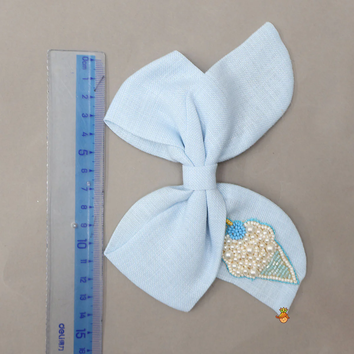 Blue Ice Cream Embroidered Bowie Hair Clip - Image 5