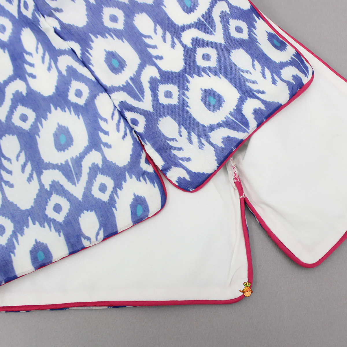 Blue Kurta With Printed Stylish Jacket And Pyjama - Image 8