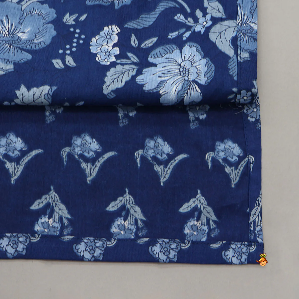 Blue Printed Asymmetric Kurta And Pyjama - Image 5