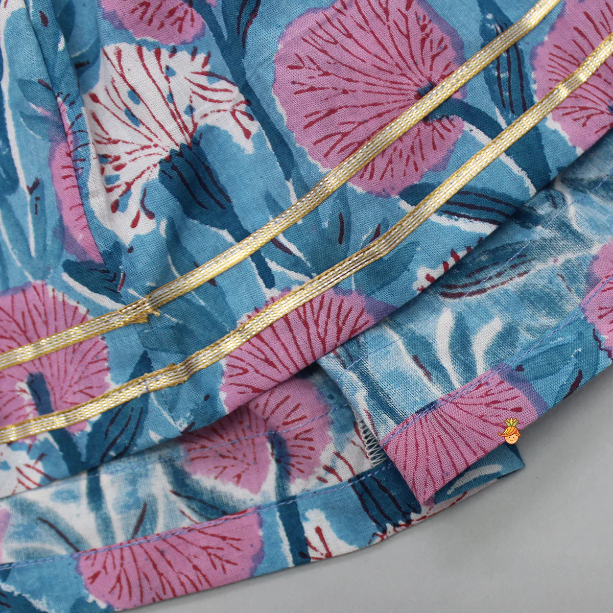 Blue Strappy Kurti And Pleated Dhoti Style Pant - Image 5