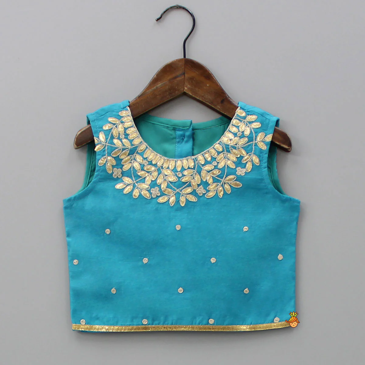 Blue Top And Floral Printed Lehenga With Net Dupatta - Image 4