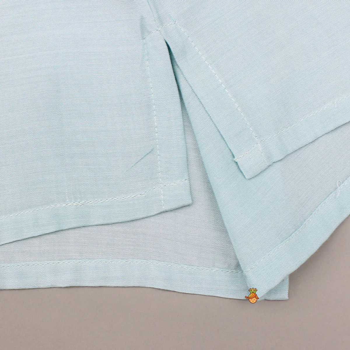 Blue Top With Pom Poms Detailed Embroidered Cape And Palazzo - Image 7