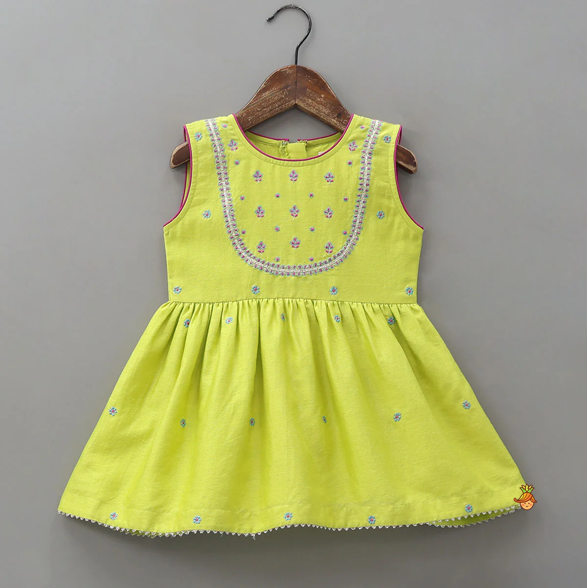 Booti Work Kurti And Sharara With Matching Scalloped Dupatta - Image 4