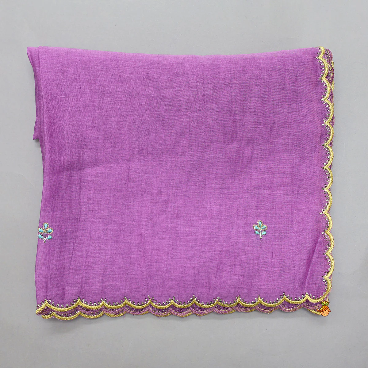 Booti Work Kurti And Sharara With Scalloped Dupatta - Image 7