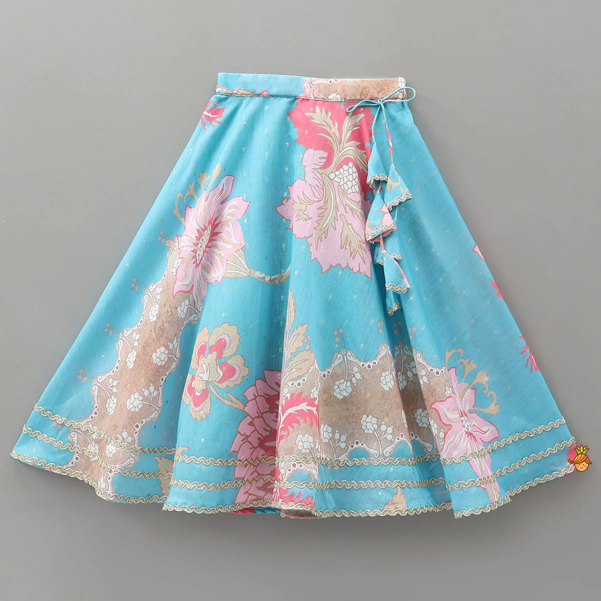 Booti Work Printed Top And Lehenga With Stylish Dupatta - Image 5