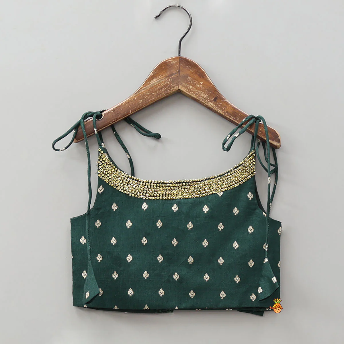 Booti Work Top With Dual-Tone Lehenga - Image 3