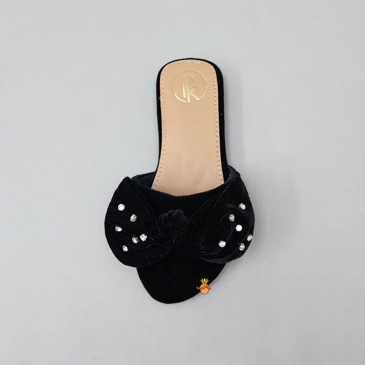 Bow Adorned Embellished Velvet Flats - Image 4