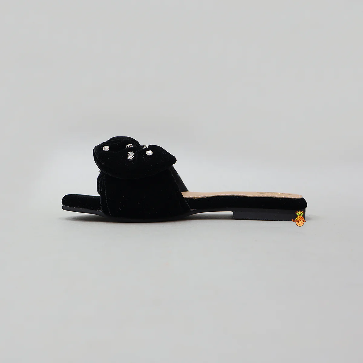 Bow Adorned Embellished Velvet Flats - Image 5