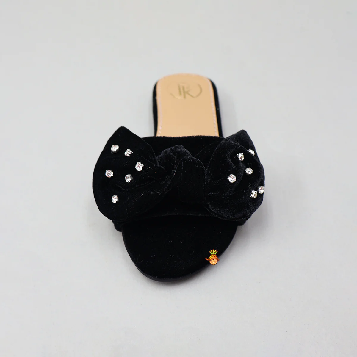 Bow Adorned Embellished Velvet Flats - Image 6