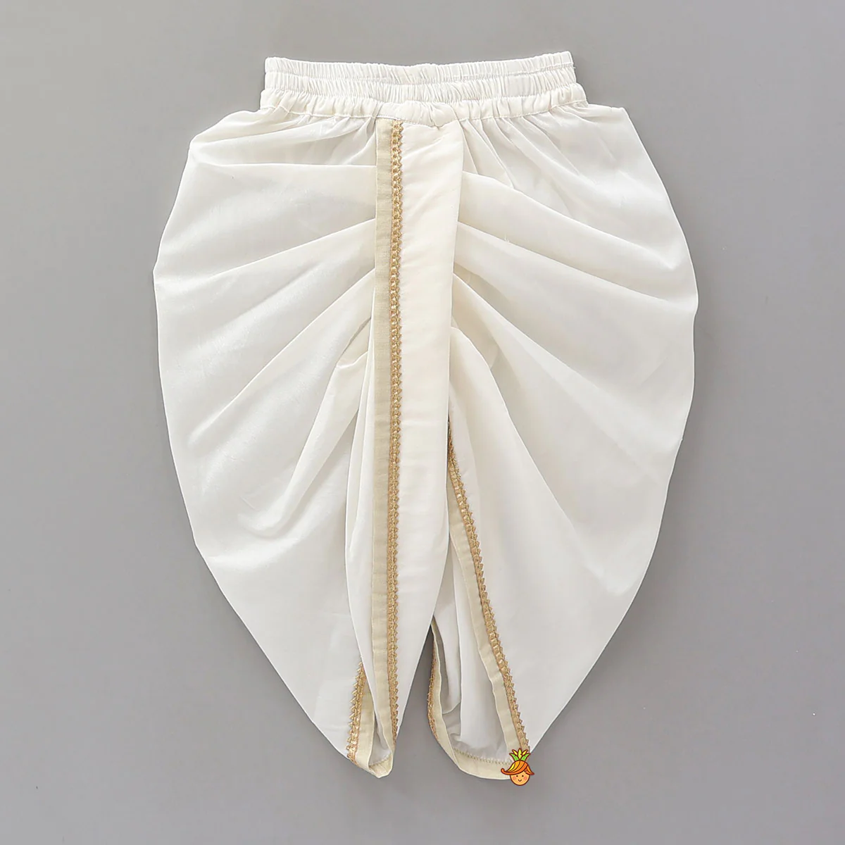 Brocade Asymmetric Sherwani And Dhoti - Image 4