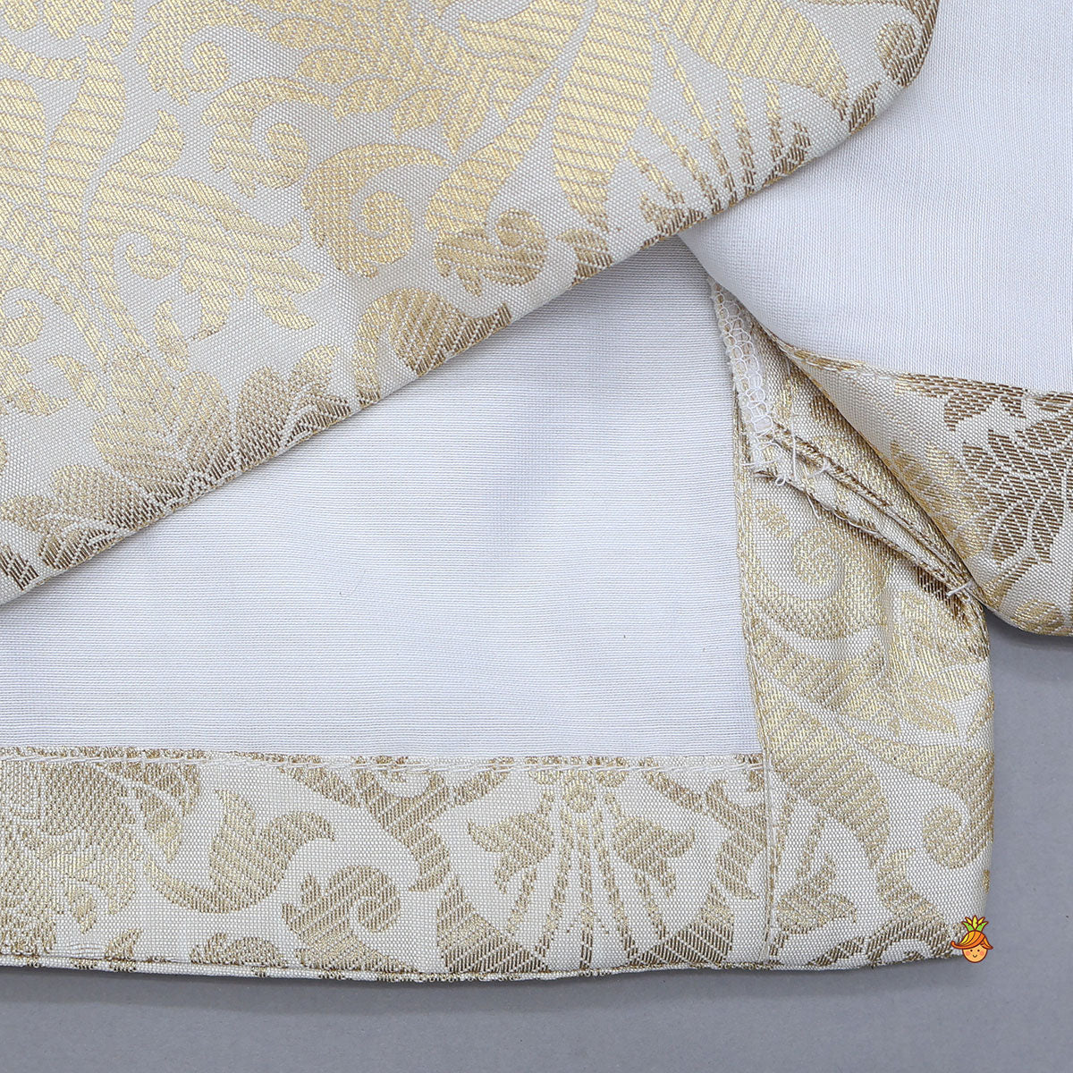Brocade Asymmetric Sherwani And Dhoti - Image 5