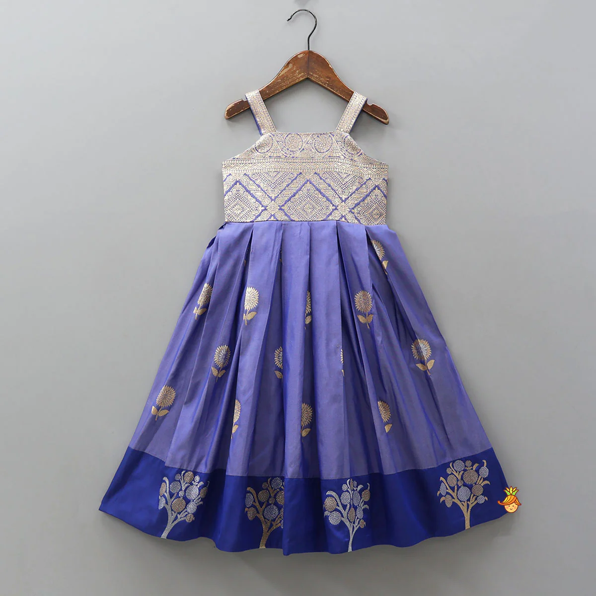 Brocade-Embellished Strappy Sheen Kurti