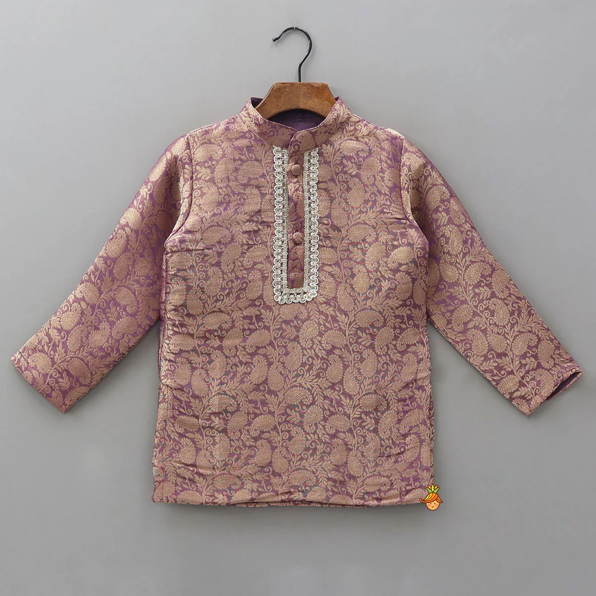 Brocade Kurta With White Pyjama - Image 3