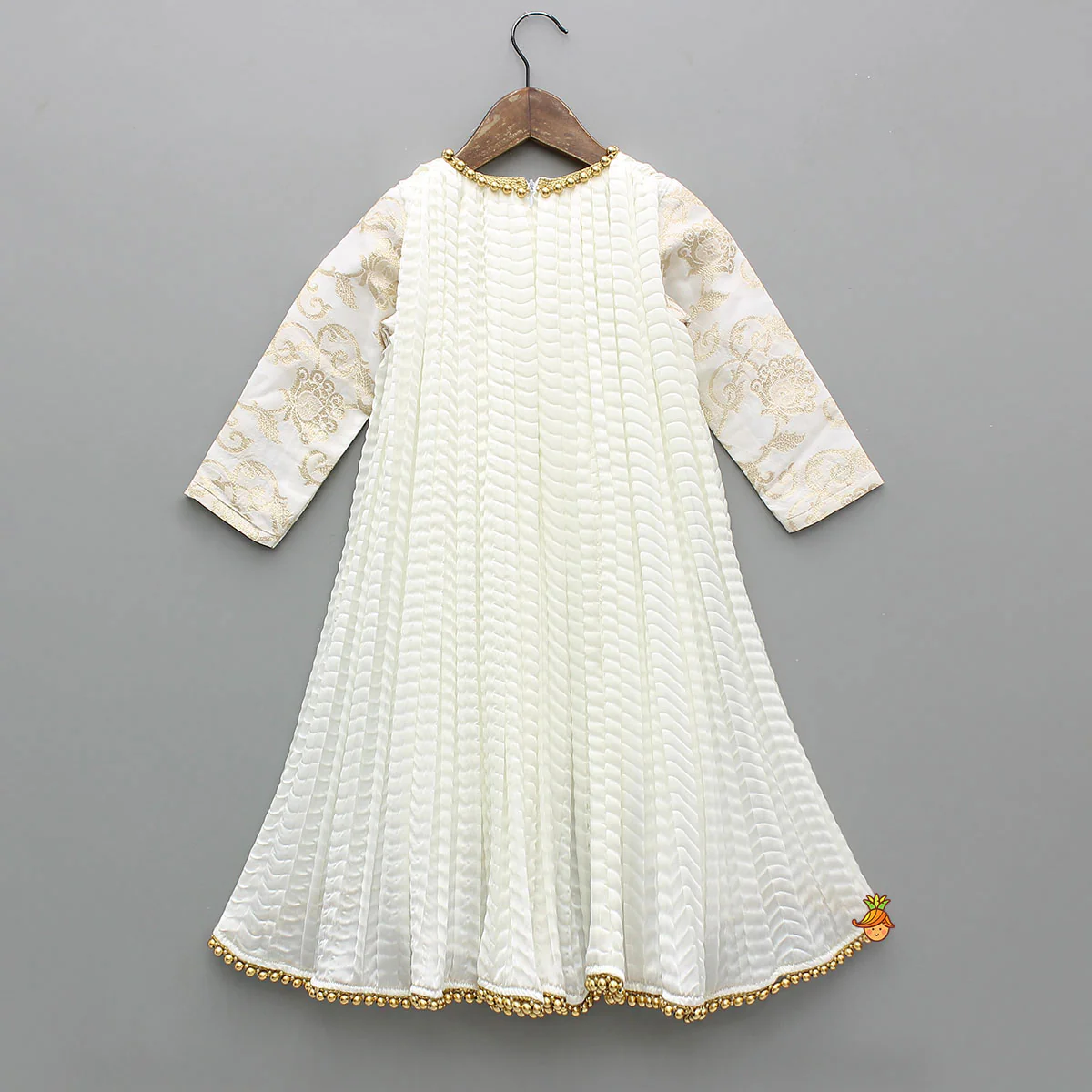 Brocade Sleeves High Low Kurti - Image 2