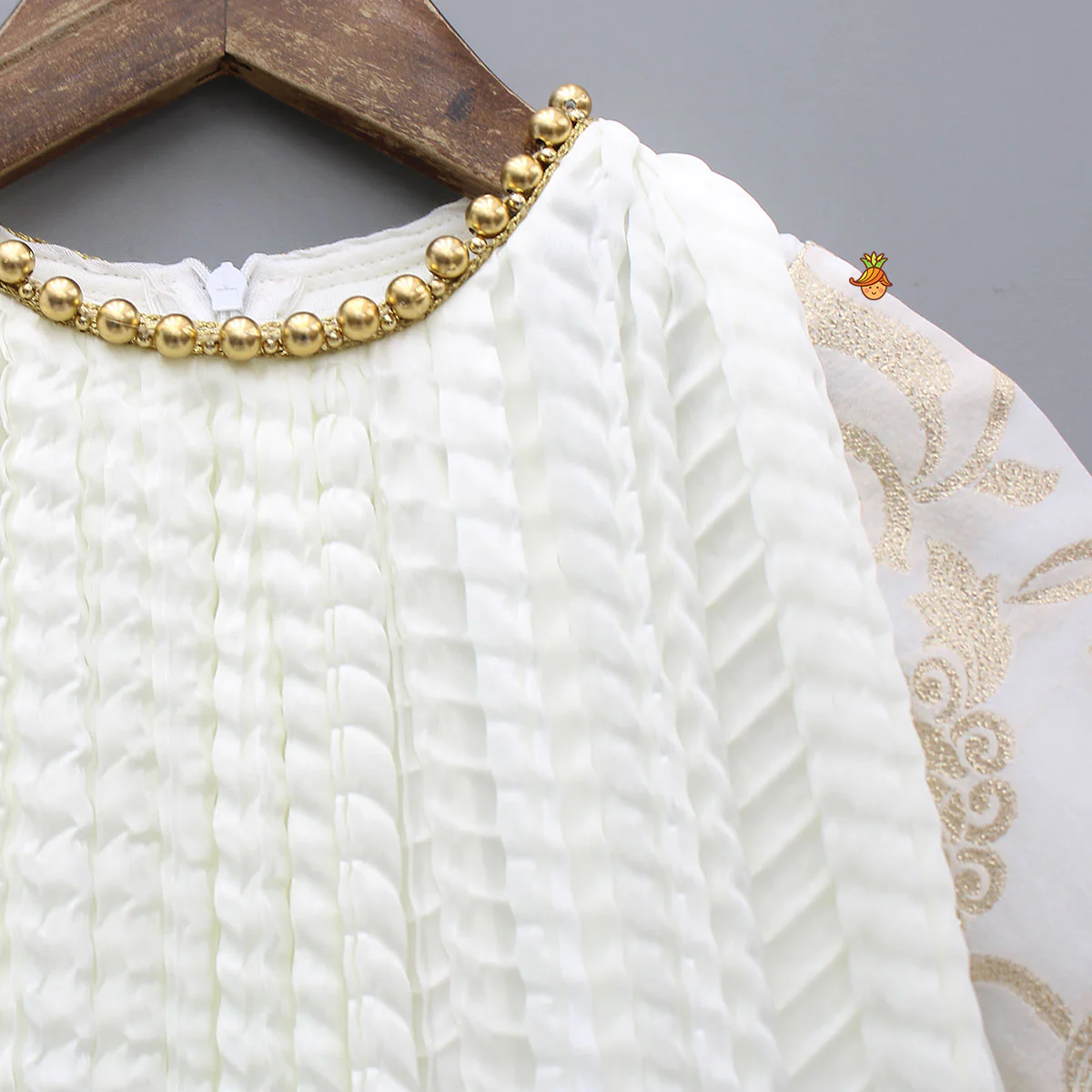 Brocade Sleeves High Low Kurti - Image 3