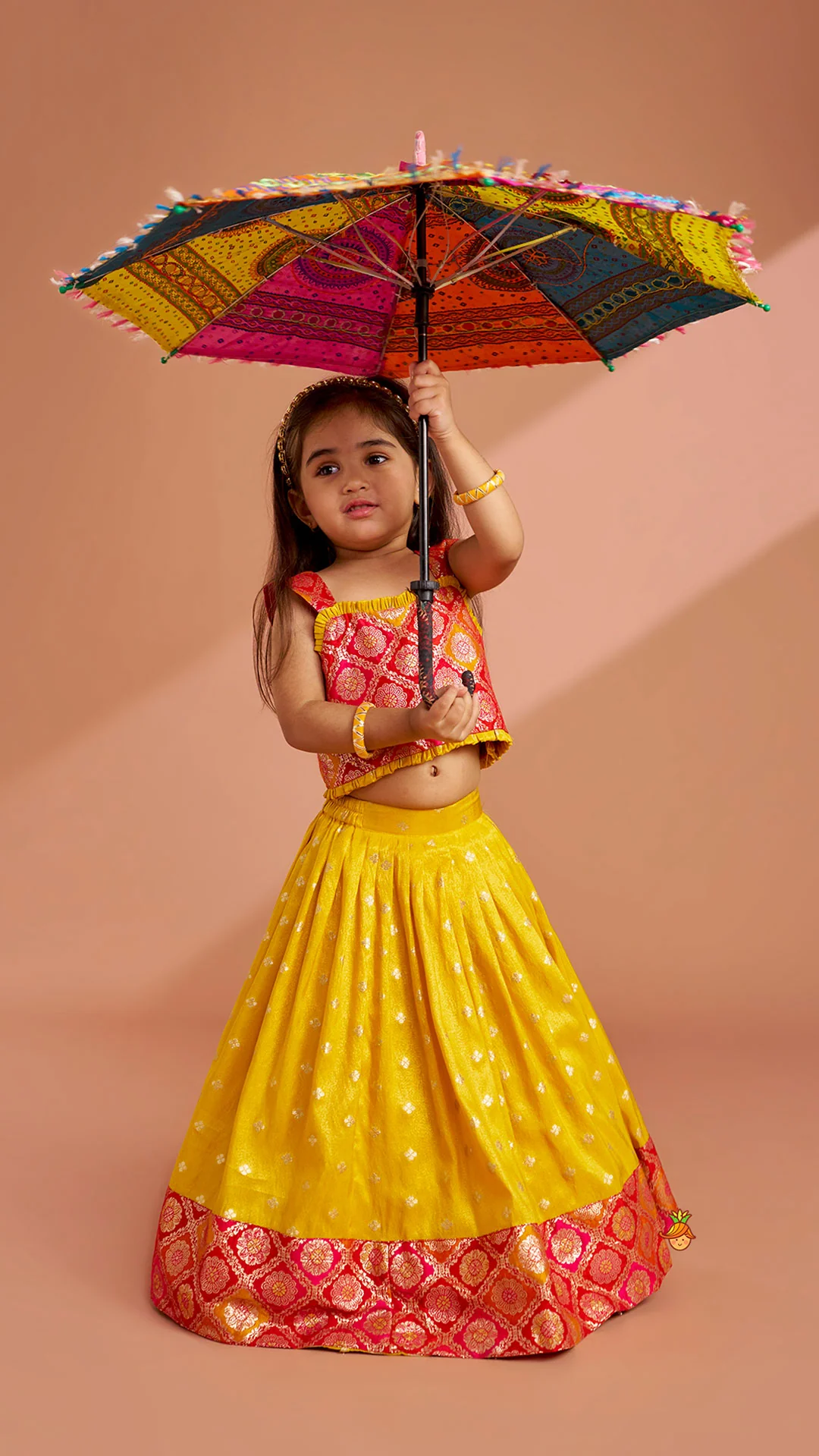 Brocade Top With Lehenga And Dupatta - Image 3