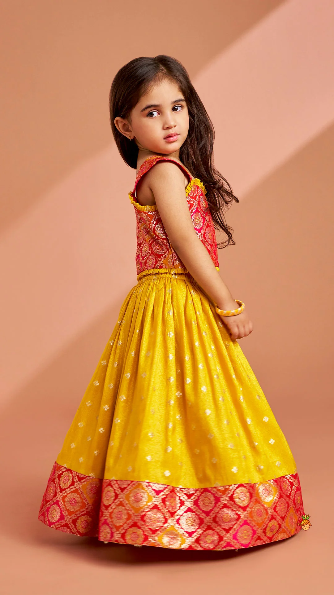 Brocade Top With Lehenga And Dupatta - Image 9