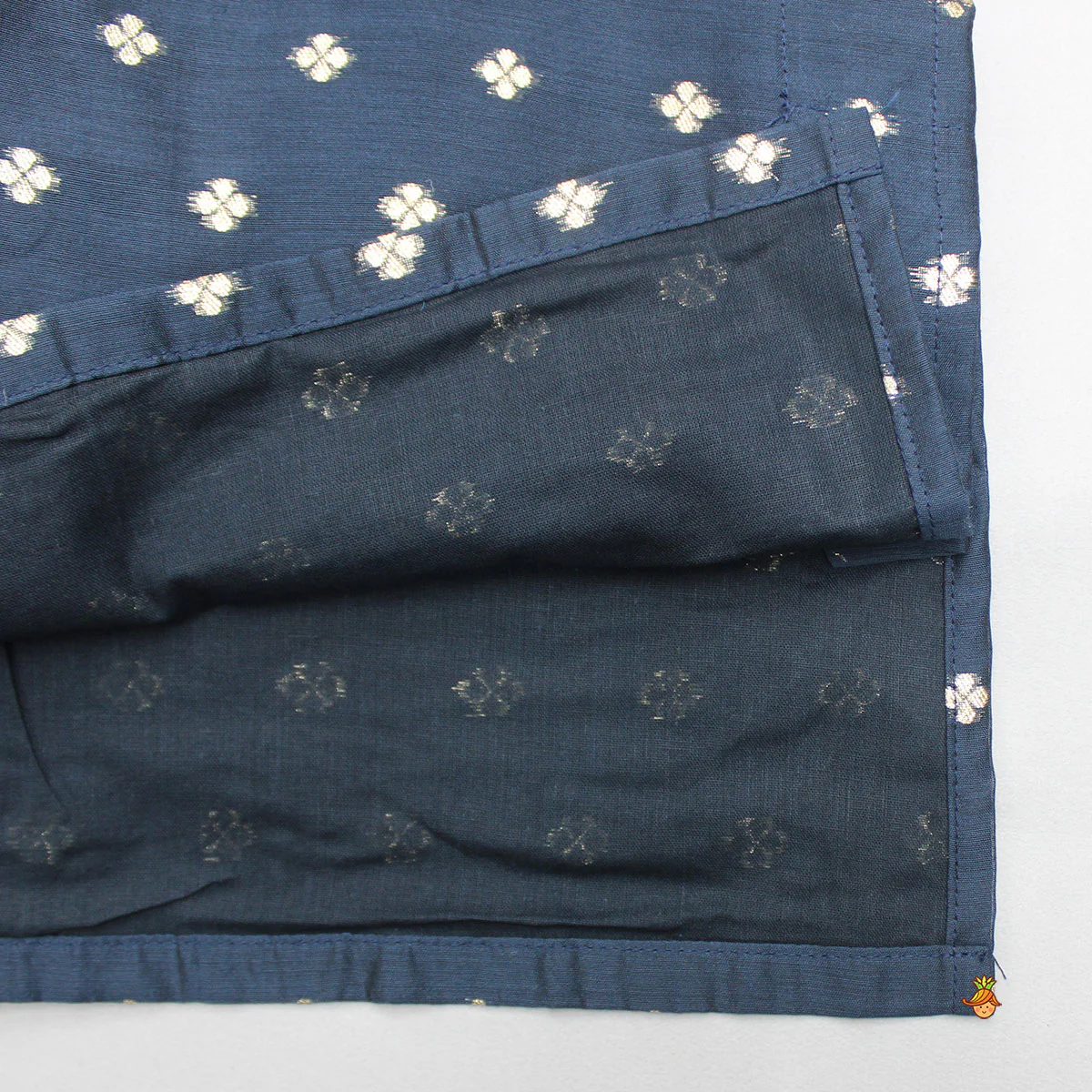 Chanderi Embroidered Blue Kurta And Pyjama - Image 5