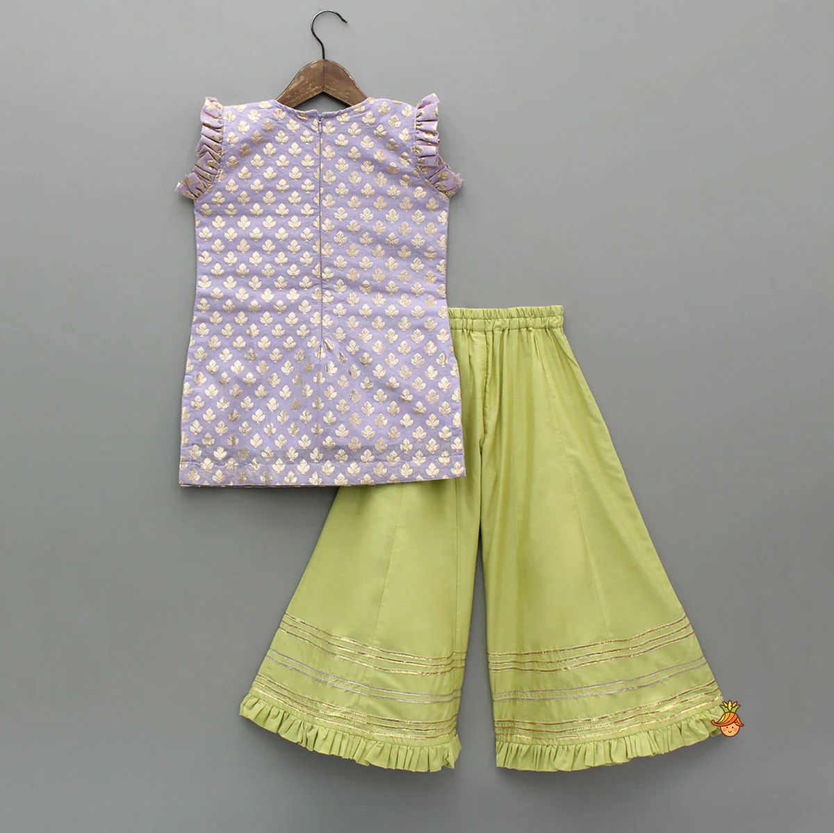 Chanderi Embroidered Kurti With Palazzo And Dupatta - Image 2
