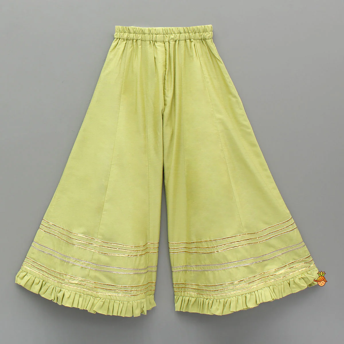 Chanderi Embroidered Kurti With Palazzo And Dupatta - Image 5