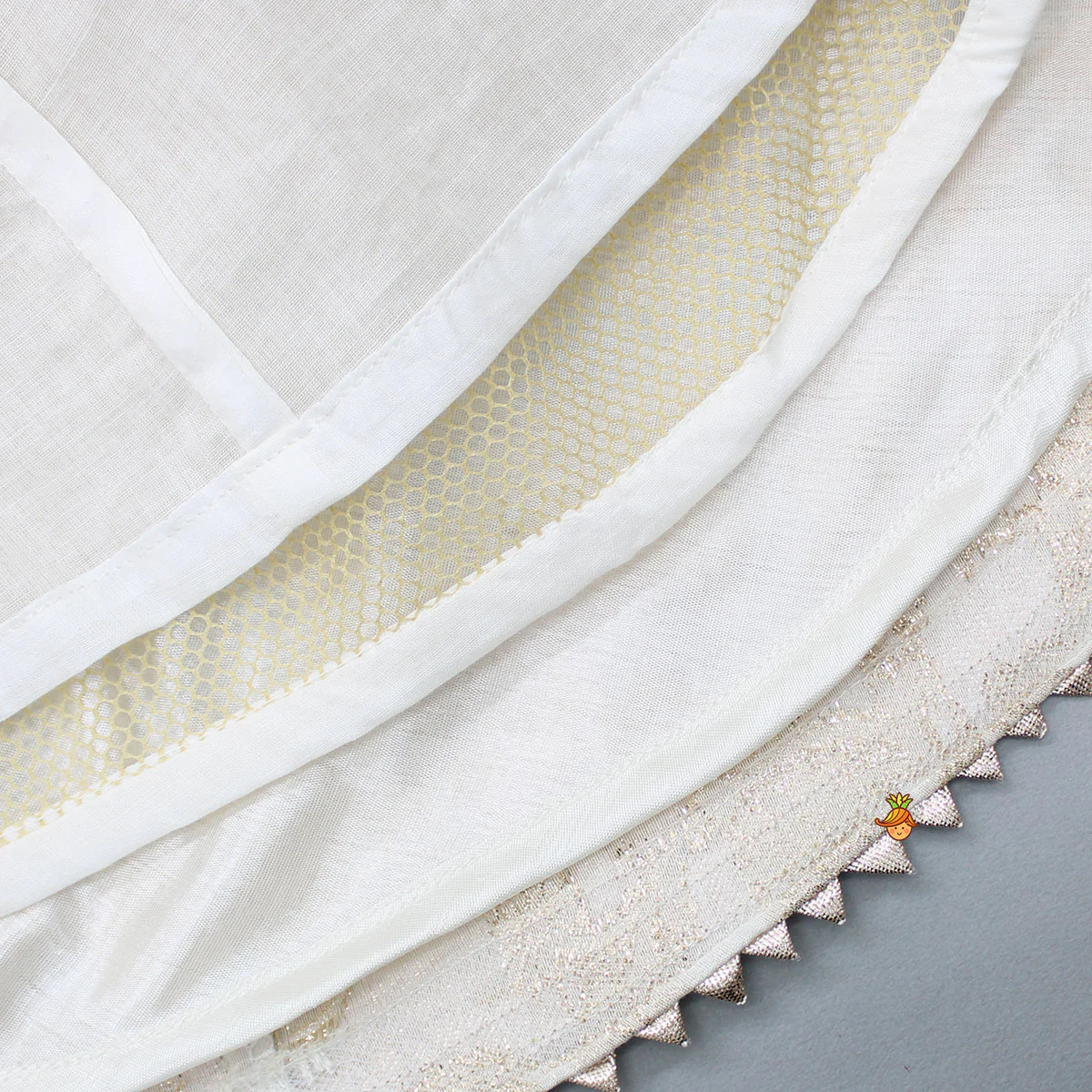 Chanderi Embroidered Top With Lehenga And Net Dupatta - Image 7