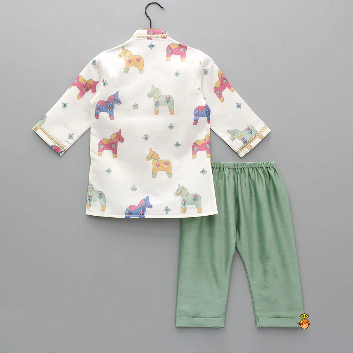 Chanderi Hand block Print Kurta With Pyjama - Image 2