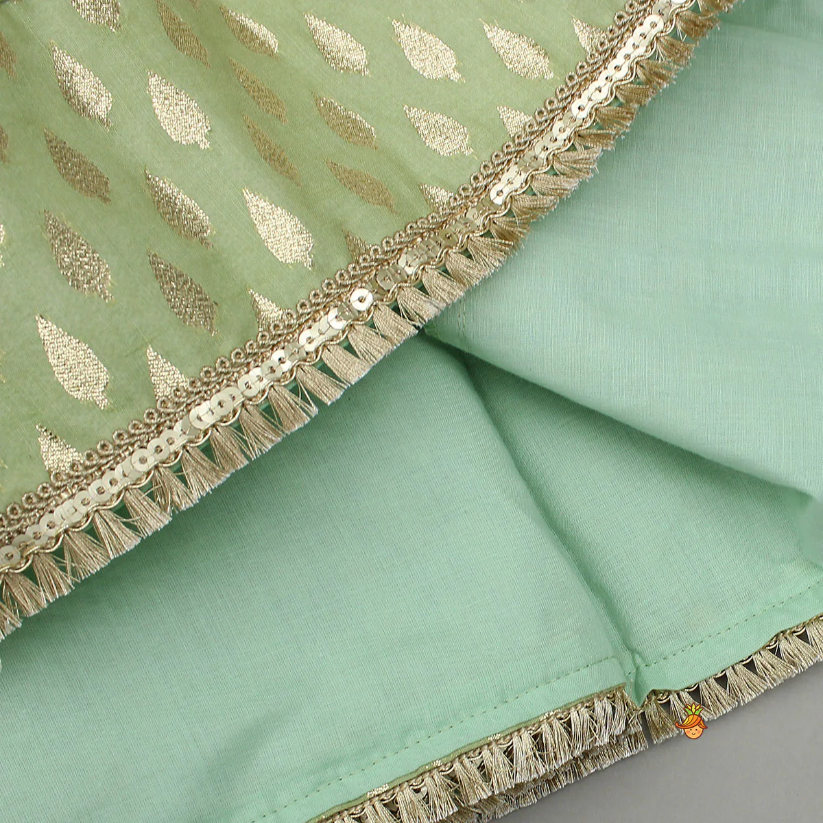Chanderi Printed Long Kurti And Pant With Dupatta - Image 11