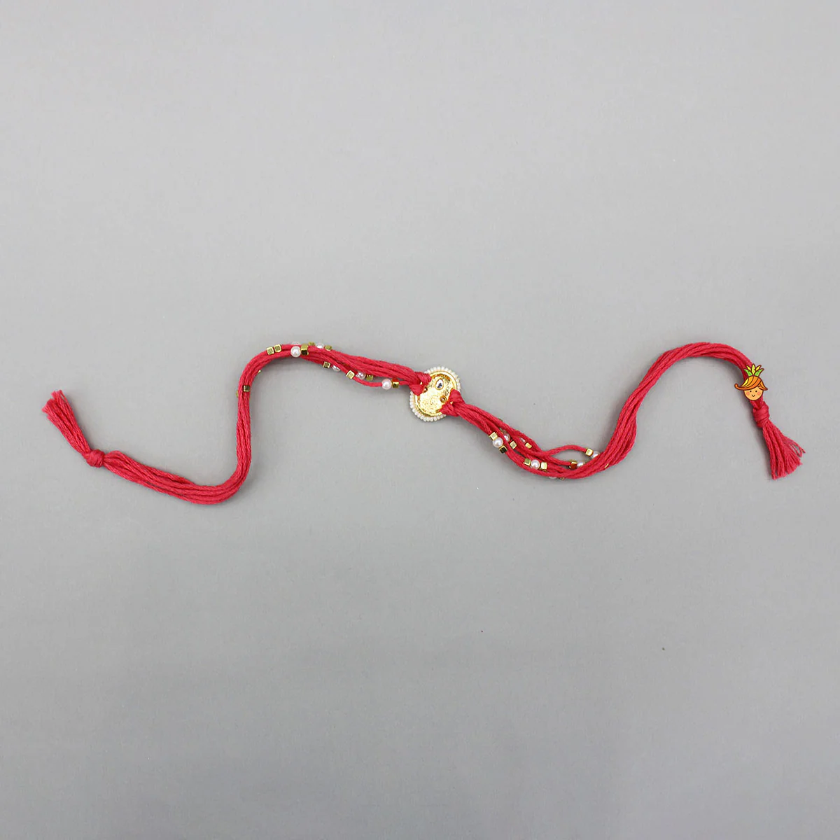 Charm-Detailed Red Rakhi - Image 2