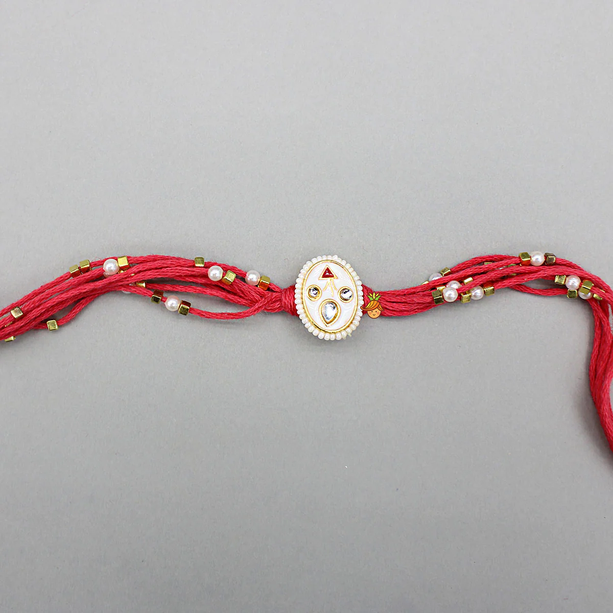 Charm-Detailed Red Rakhi - Image 3