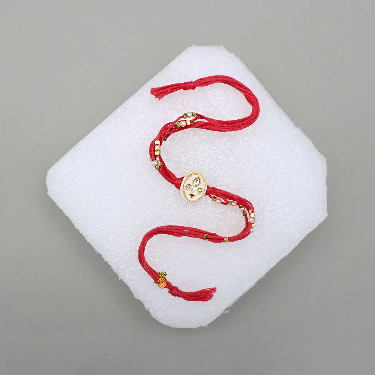 Charm-Detailed Red Rakhi - Image 4