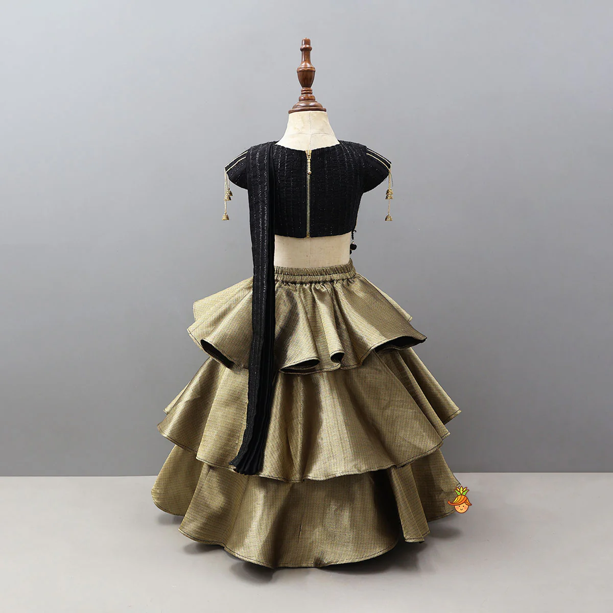 Charming Drape Top With Triple-Layered Lehenga - Image 2