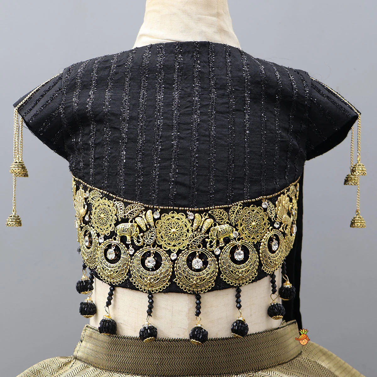 Charming Drape Top With Triple-Layered Lehenga - Image 3