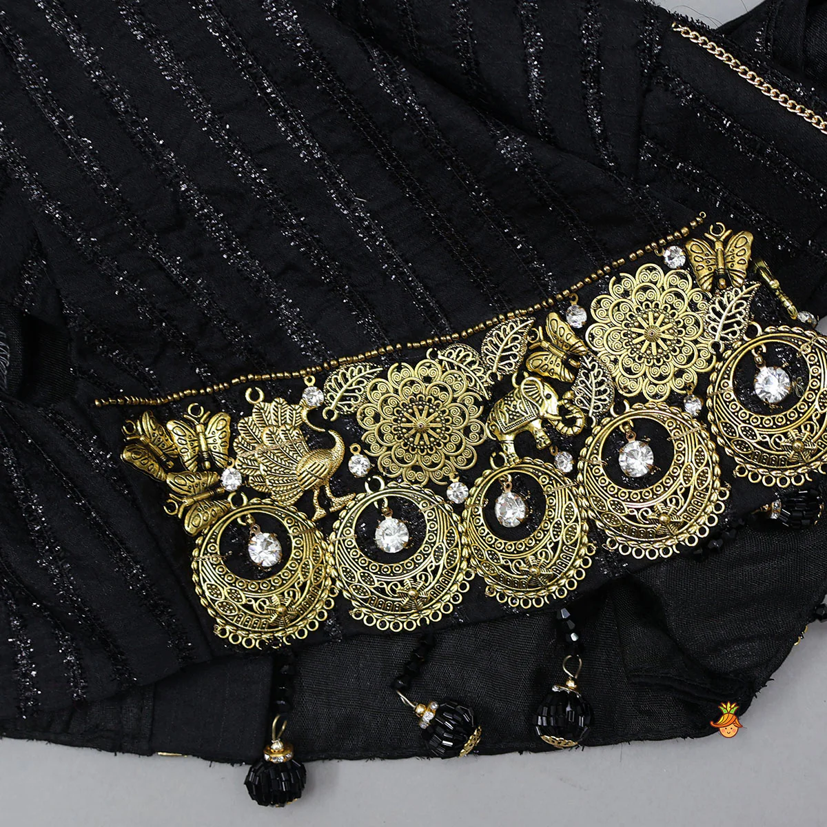 Charming Drape Top With Triple-Layered Lehenga - Image 4