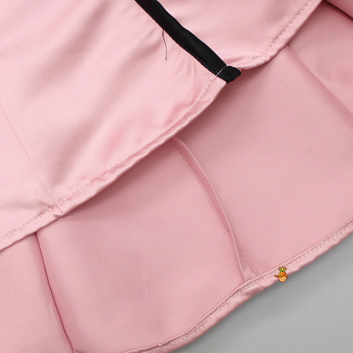 Charming Pink And Black Stylish Pleated Dress - Image 7