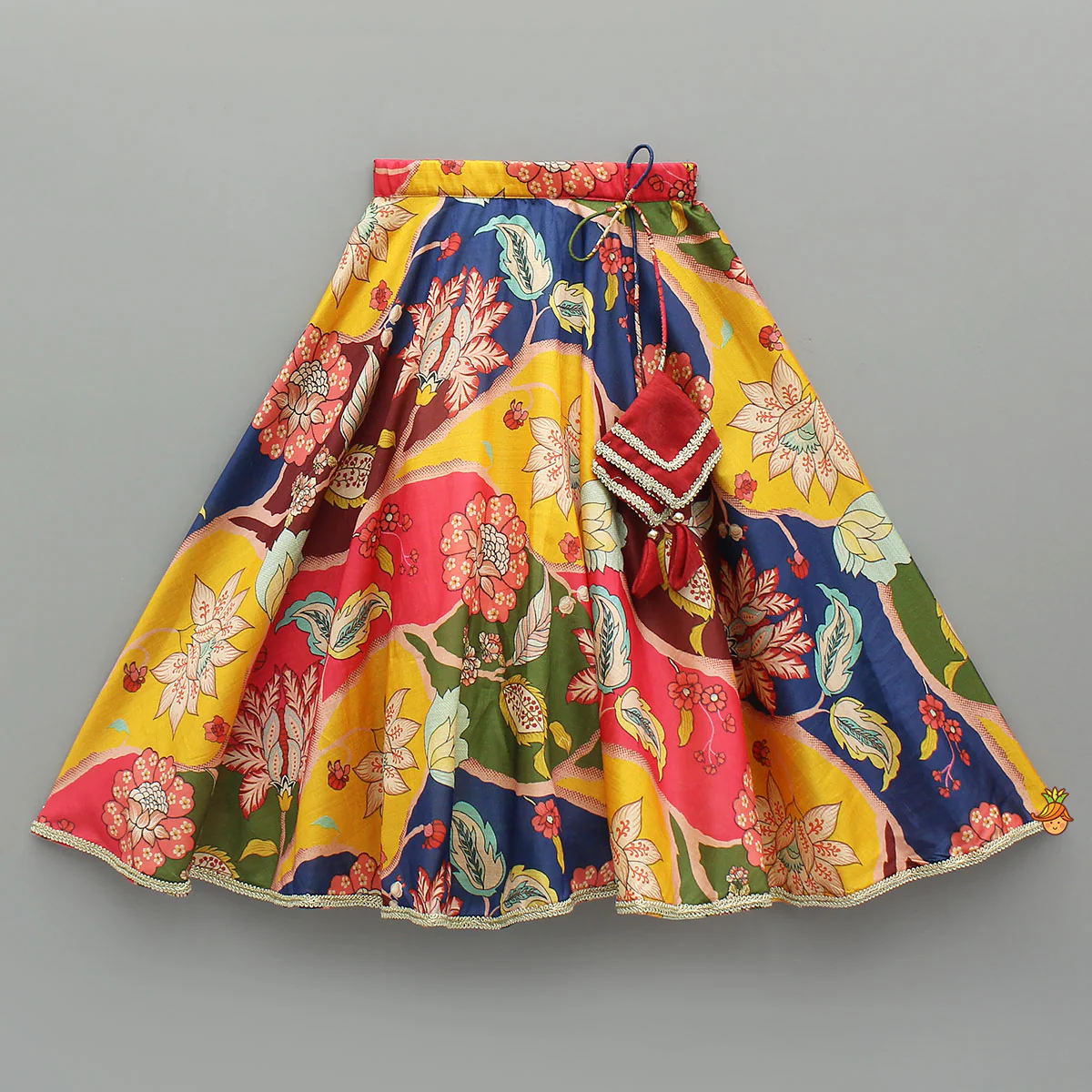 Charming Printed One Shoulder Top With Lehenga - Image 4