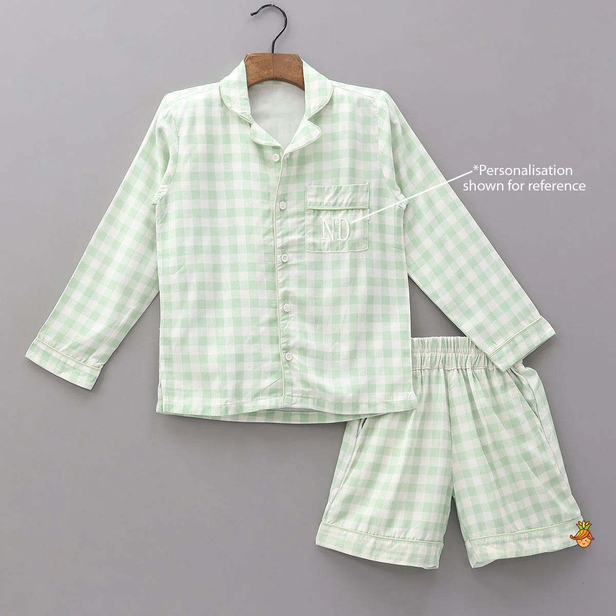 Checkered Print Bamboo Fabric Sleepwear Set - Image 6