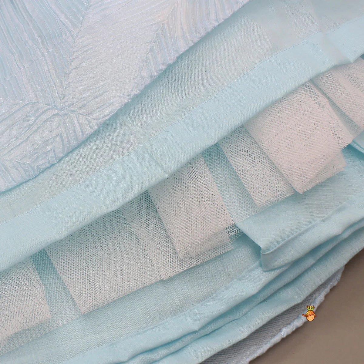 Checks Embroidered Top And Lehenga With Detachable Balloon Sleeves - Image 7