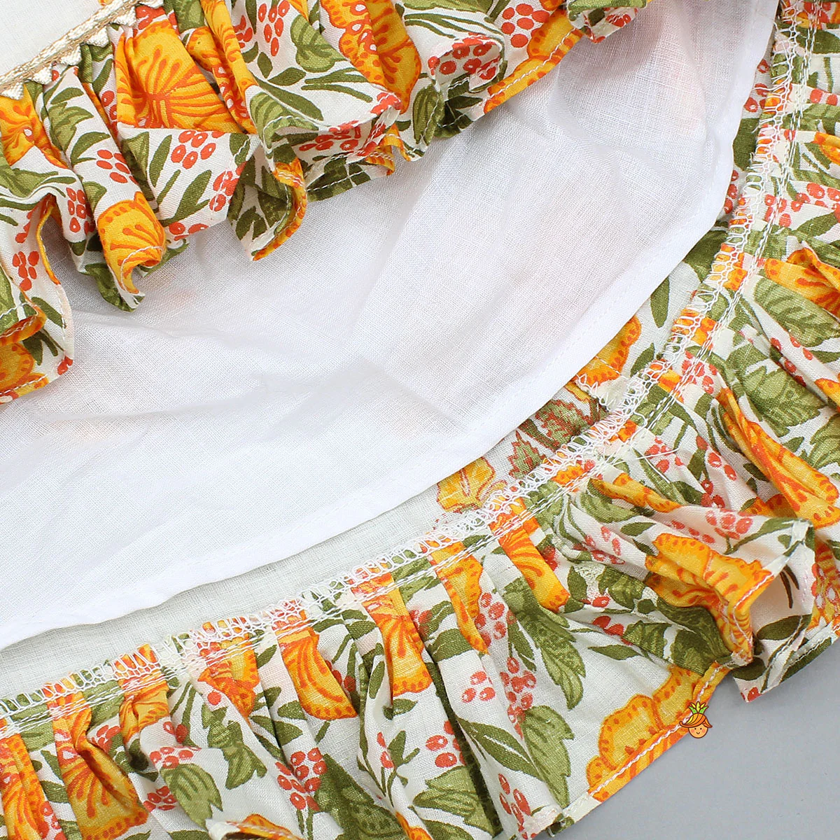 Checks Gota Work Yoke Top And Floral Printed Lehenga With Matching Dupatta - Image 7