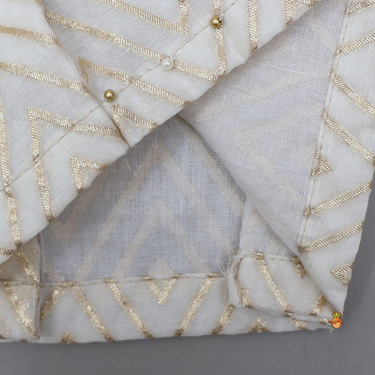 Chevron Detailed Top And Gota Work Lehenga - Image 5