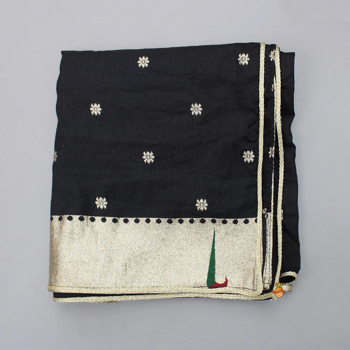 Classy Black Embellished Top And Flared Lehenga With Dupatta And Attached Pouch - Image 9