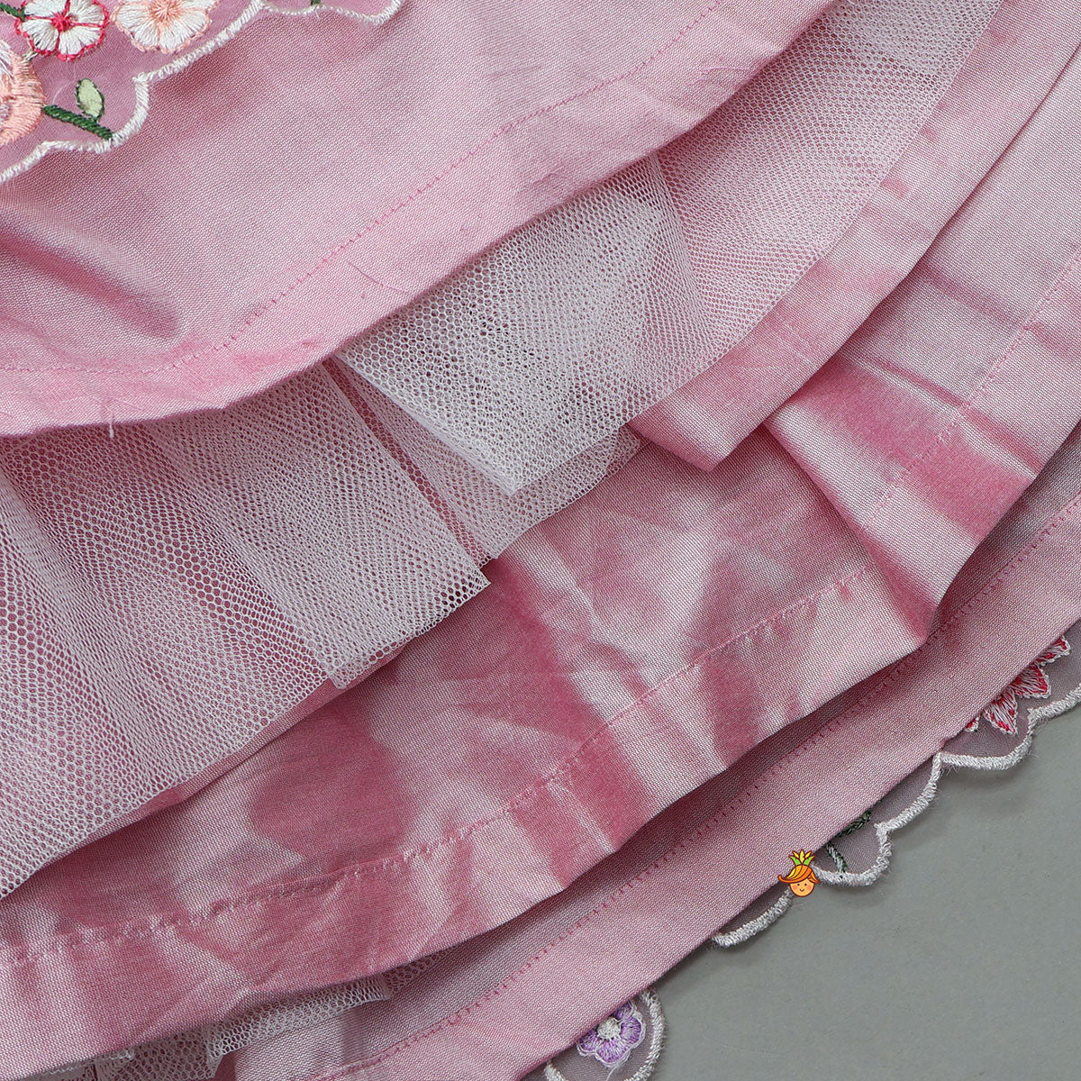 Collar Neck Front-Open Elegant Top And Heavy Embroidered Lehenga - Image 6