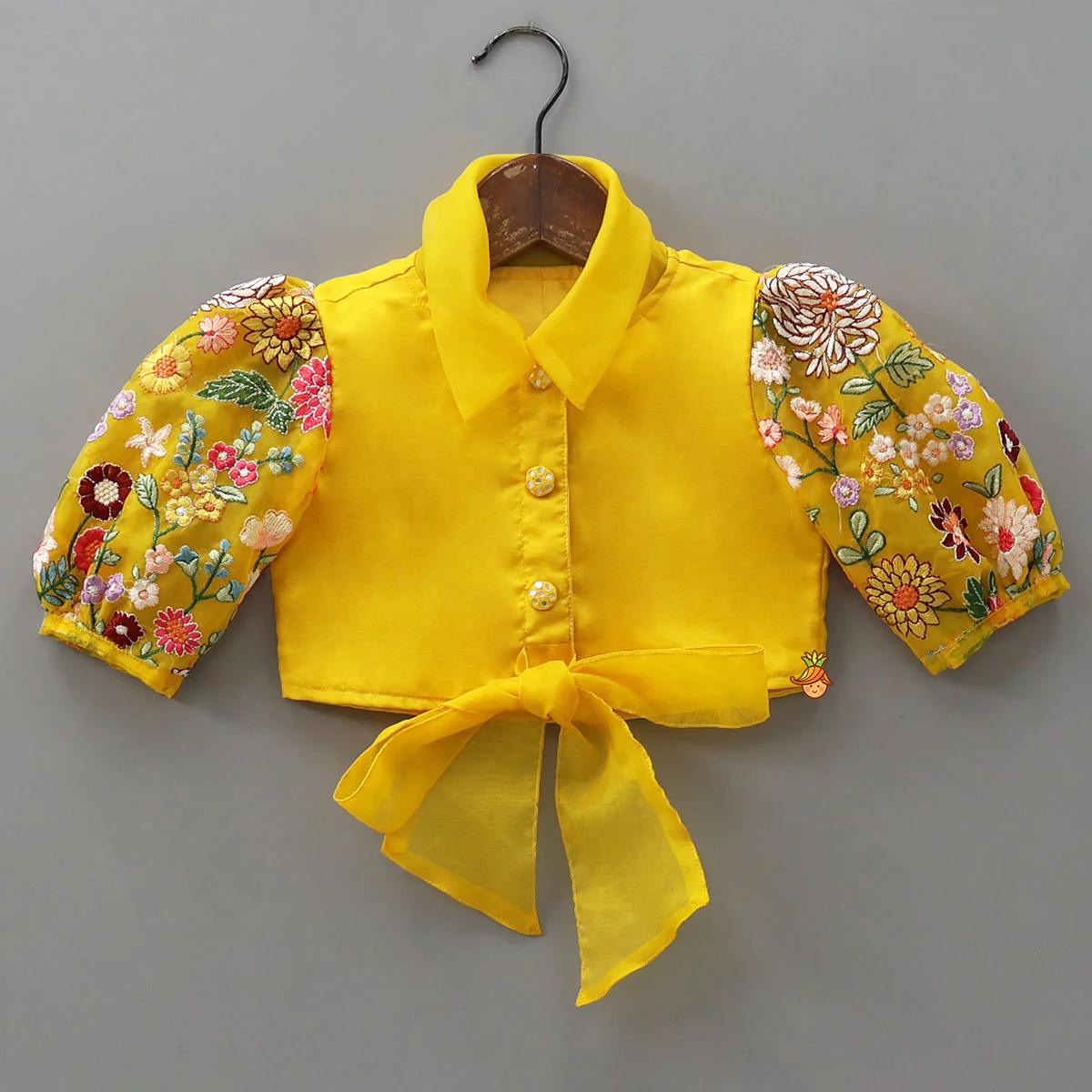Collar Neck Front-Open Top And Heavy Embroidered Lehenga - Image 3