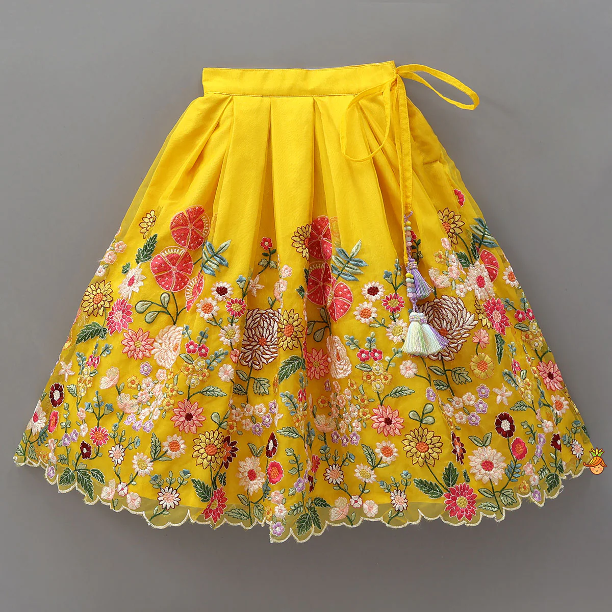 Collar Neck Front-Open Top And Heavy Embroidered Lehenga - Image 4