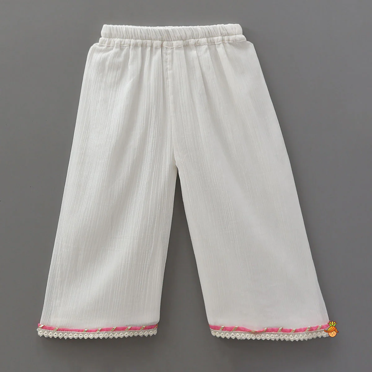 Colourful Pom Pom?Enhanced Top And Palazzo-Style Pant With Contrasting Dupatta - Image 5