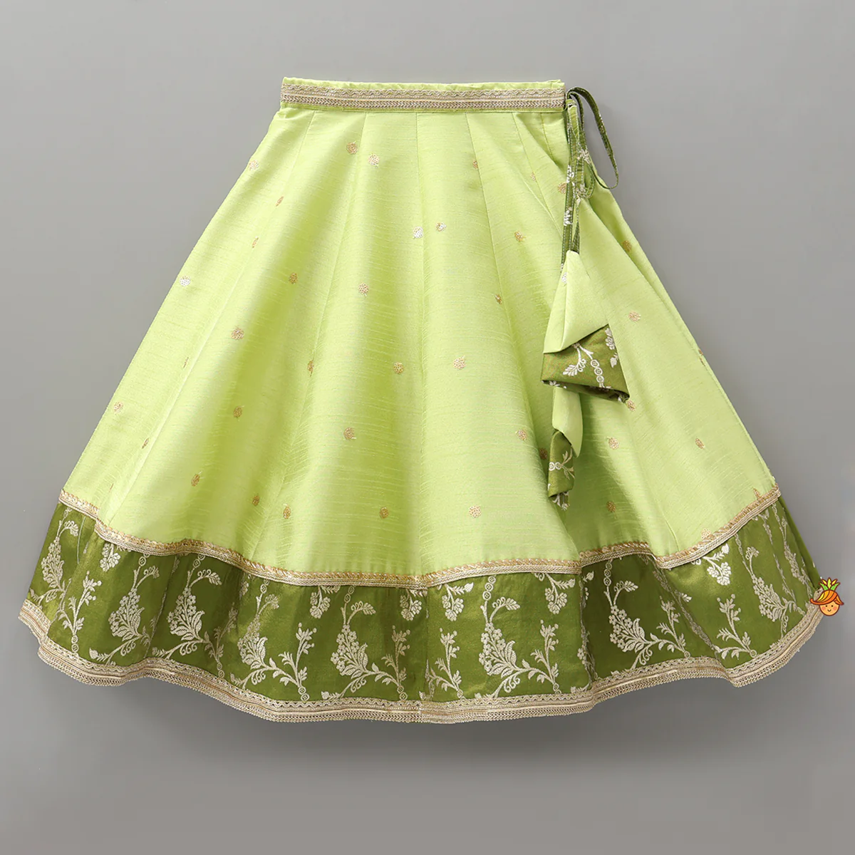 Contrast Yoke Top With Lehenga And Net Dupatta - Image 5