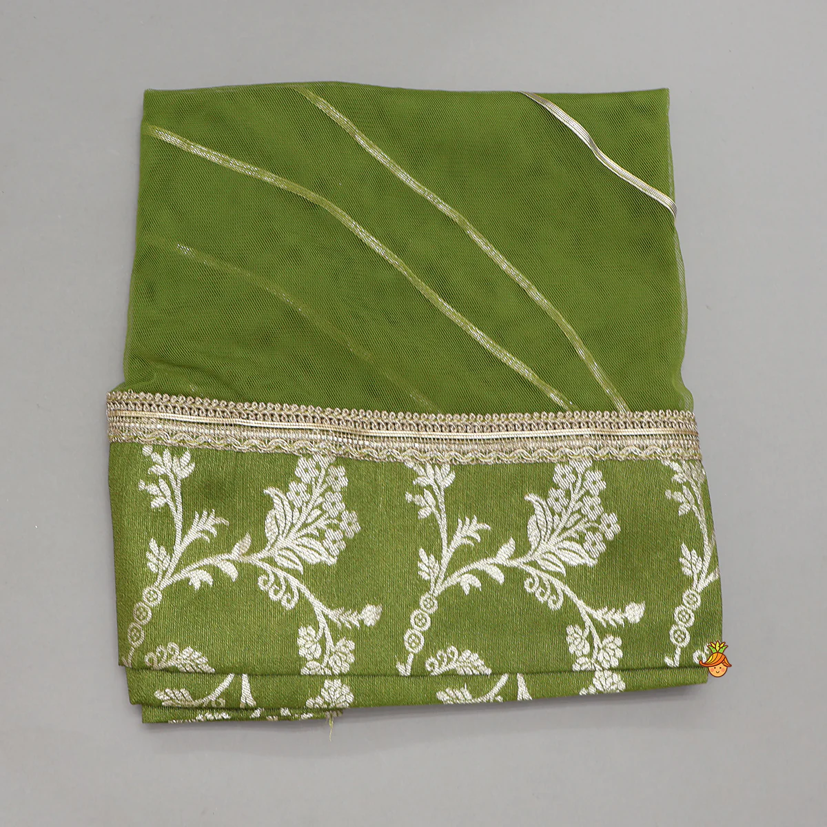 Contrast Yoke Top With Lehenga And Net Dupatta - Image 8