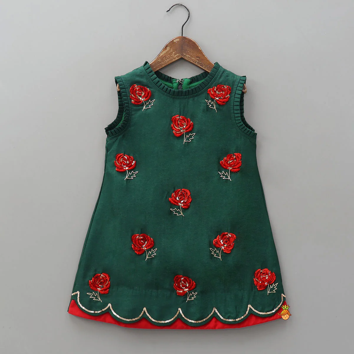 Contrasting Flowers Embroidered Kurti And Sharara With Matching Dupatta - Image 4
