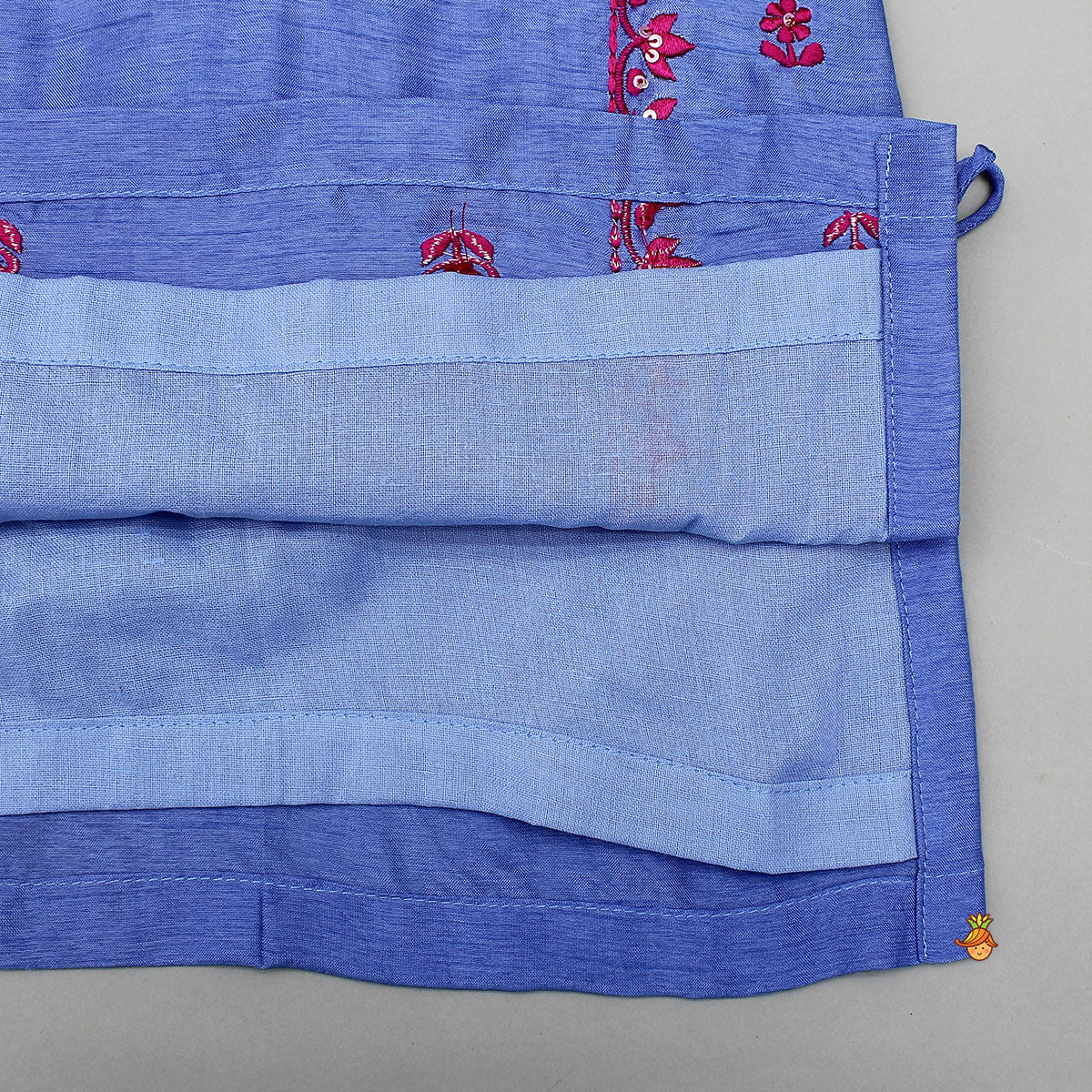 Contrasting Thread-Embroidered Kurti And Pant - Image 5
